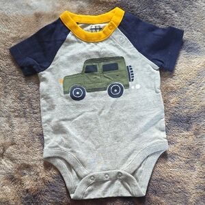 GAP Gray Onesie with Yellow Trim